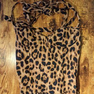 Leopard Blanca top, Reformation size 2